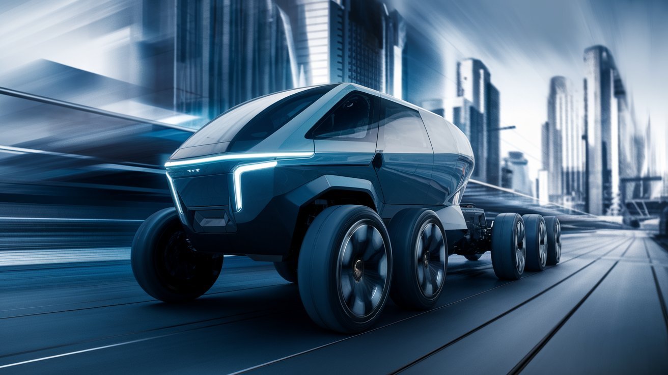 a futuristic diesel vehicle with a shining effect